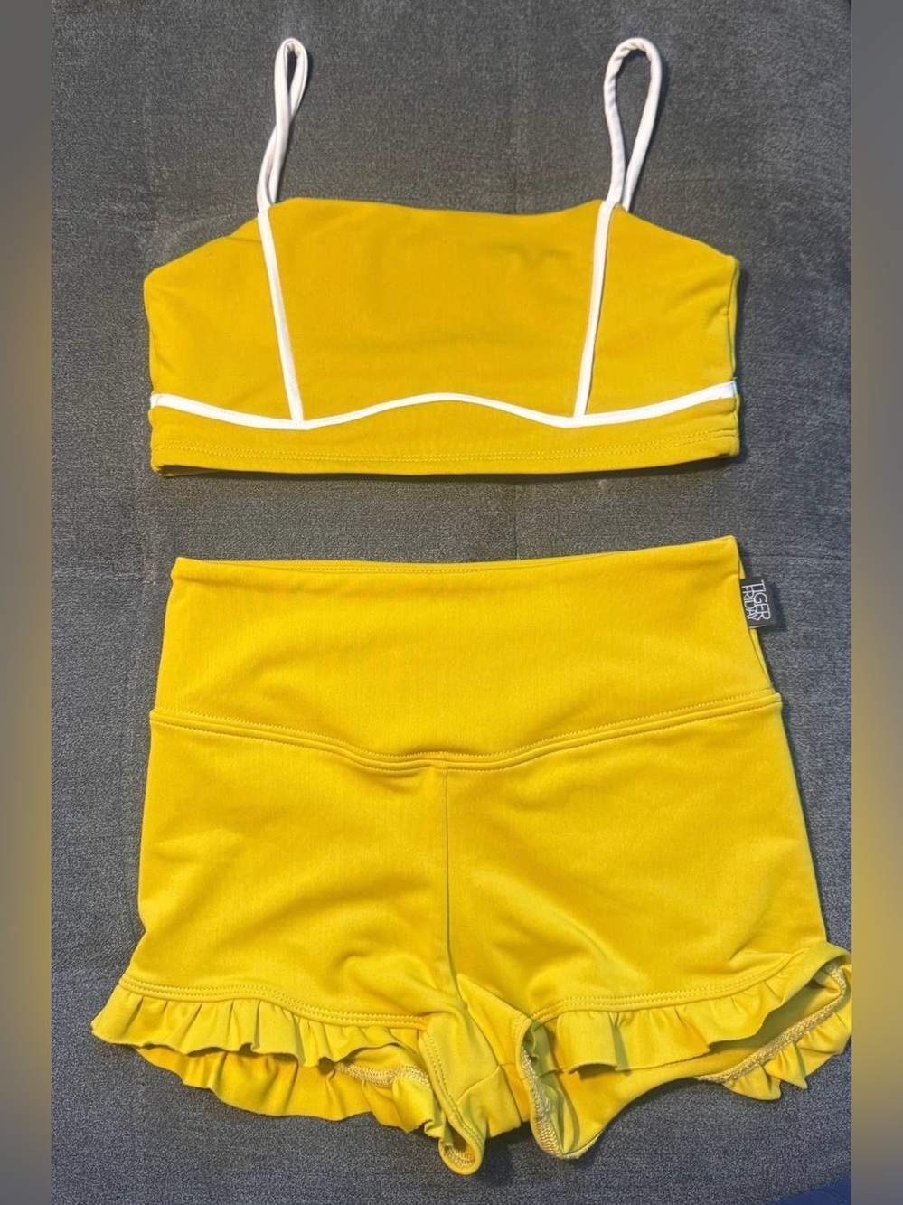 Tiger Friday  Two-Piece Ruffle Set in Mustard Yellow